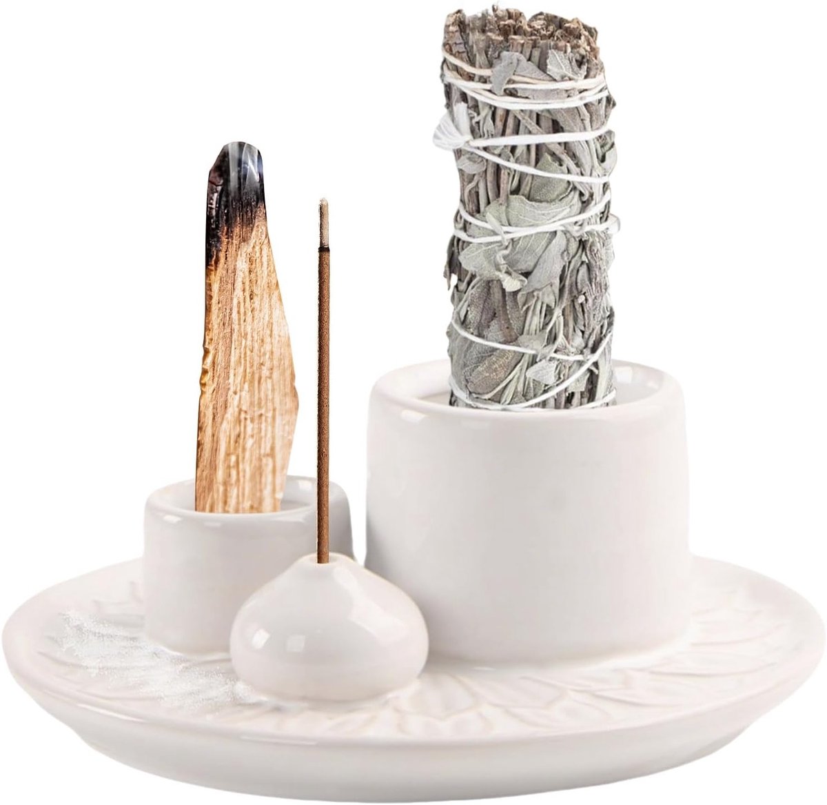 Multifunctionele Incensestokhouder voor Palo Santo, Salie en Kaarsen - Perfect voor Thuisd