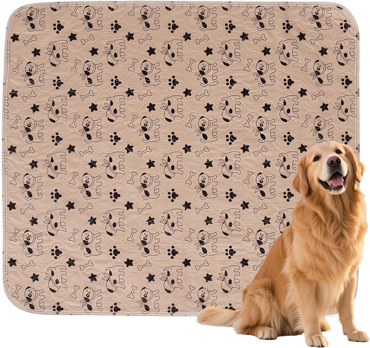 SnelShoppen - Herbruikbare Honden Plasmatten, Super Absorberend, Lekvrij en Wasbaar, M310g, Waterdicht en Antislip (TPU), Voor Honden en Katten Binnen