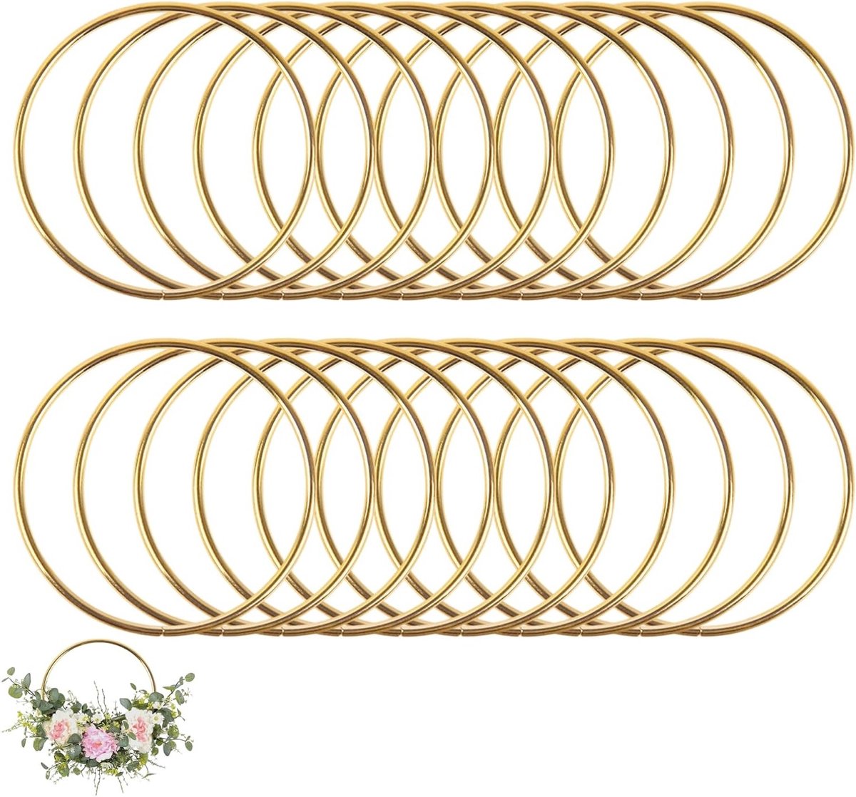 20 Stuks Metalen Ringen voor Creatieve Projecten - 7.5 cm Bloemcreaties, Macramé en Dromenvangers