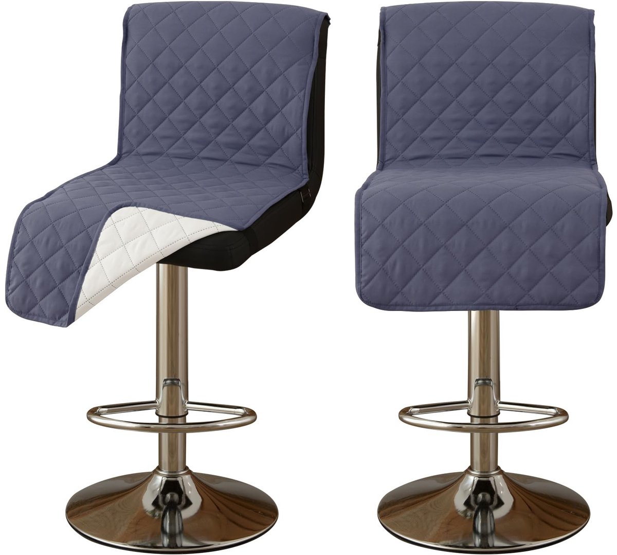 Set van 2 Waterdichte Barkrukhoezen - Antislip en Wasbaar - Blauwgrijs