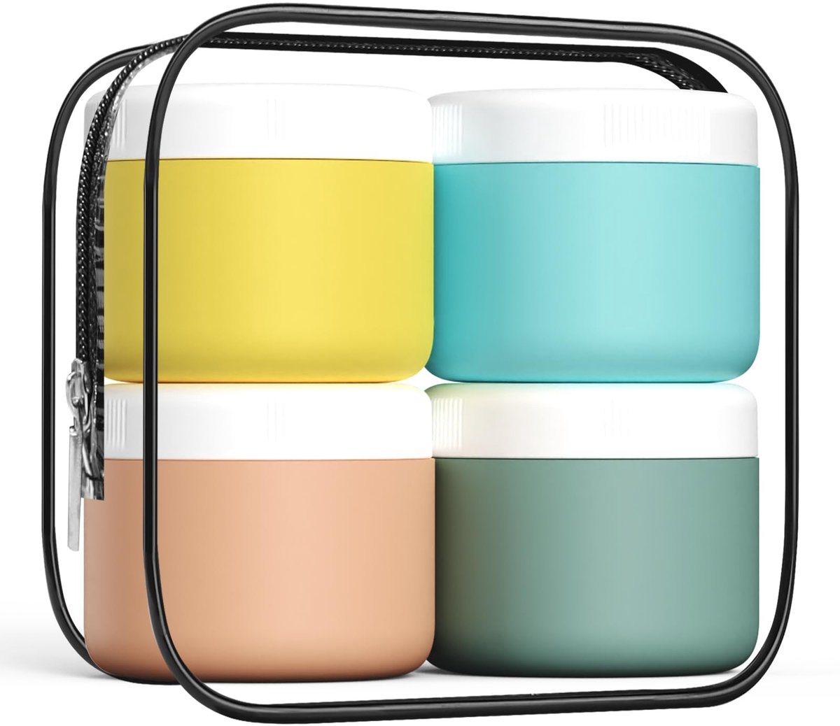 Reislotioncontainer Set - Lekvrije Silicone Crème Potjes - 90 ml - 4 Stuks