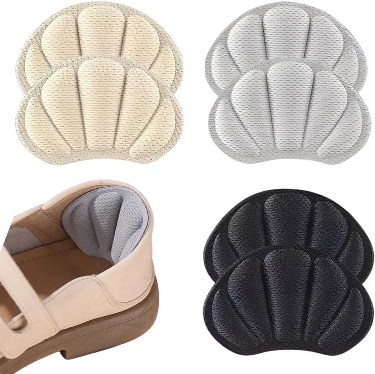 Comfortabele hielkussens voor schoenen - Bescherming tegen schuren, pijnverlichting en demping voor heren en dames - 3 paar
