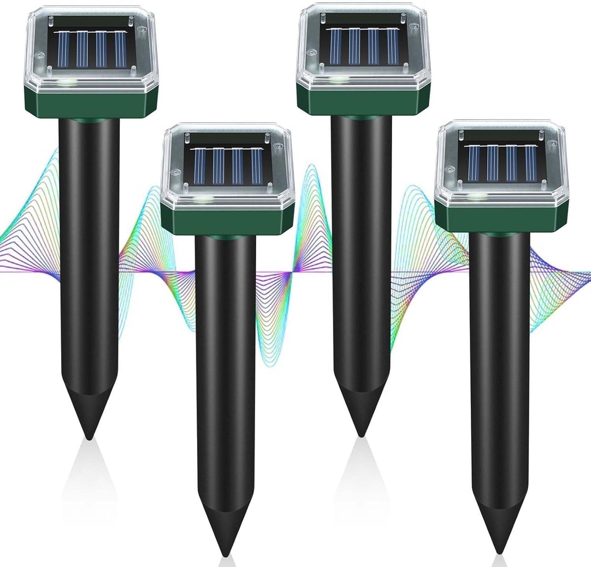 4 Stuks Solar Mill Vangmiddel, Ultrasone Vole Afschrikmiddelen, Effectieve Vole Verdrijver en Mill Bescherming