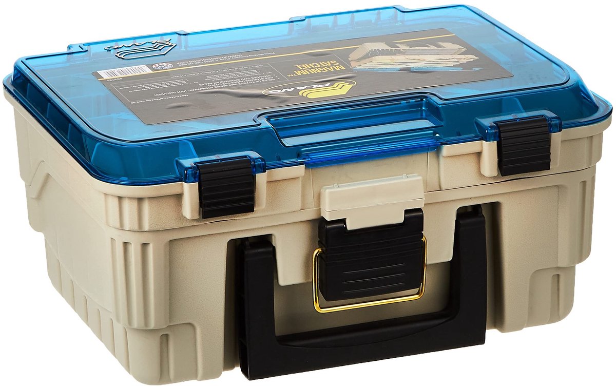 Tacklebox met twee niveaus - 25 compartimenten - Sandstone/Blauw