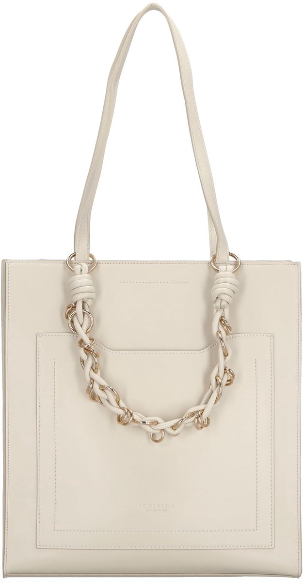 Shopper met rits en handgrepen - Cloud crème