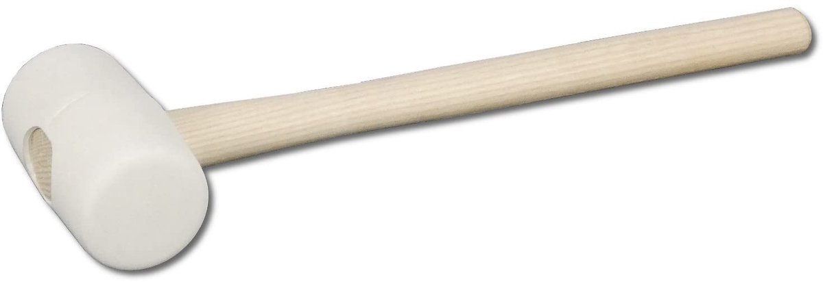 Rubber hamer - 300 g met houten handvat - 45 mm diameter