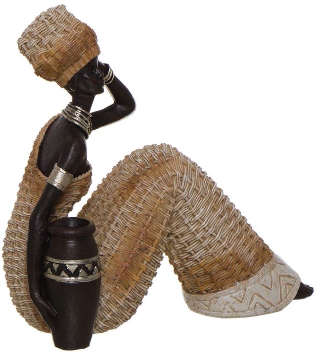 Decoratieve Figurine Afrikaanse Vrouw - 20 cm