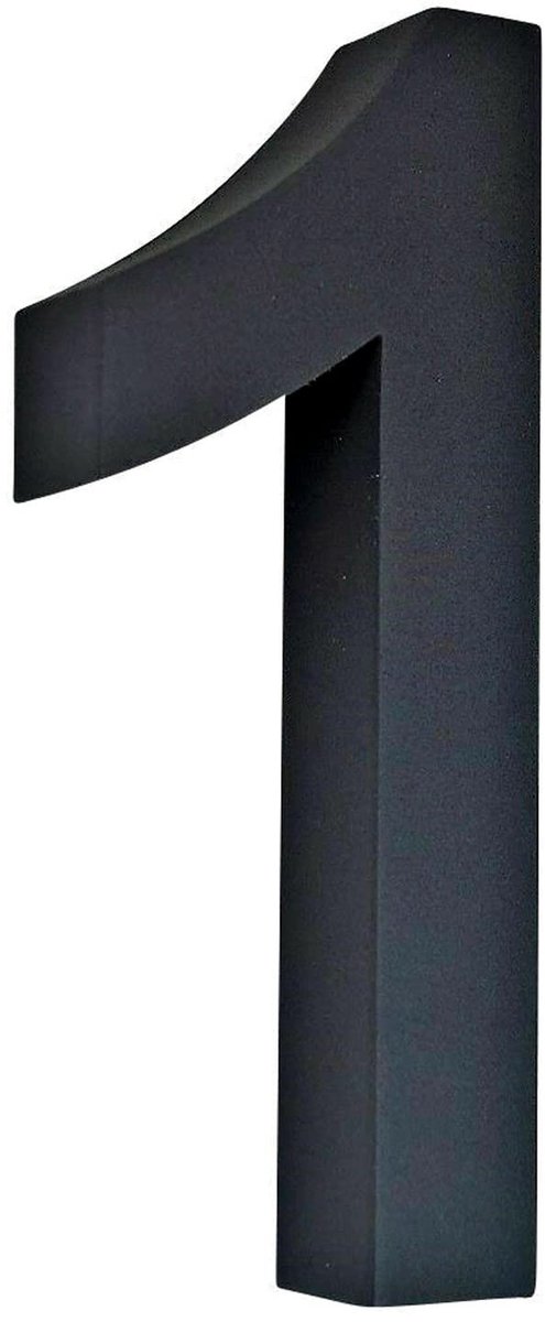 3D Huisnummer - Weerbestendig - Hoogte 20 cm - Zwart/Antraciet