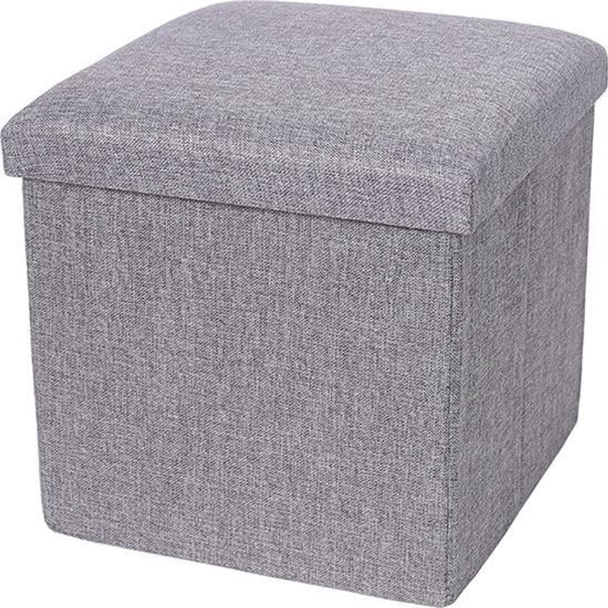 Opvouwbare Pouf met Opbergruimte - Grijs - 38 x 38 x 37 cm