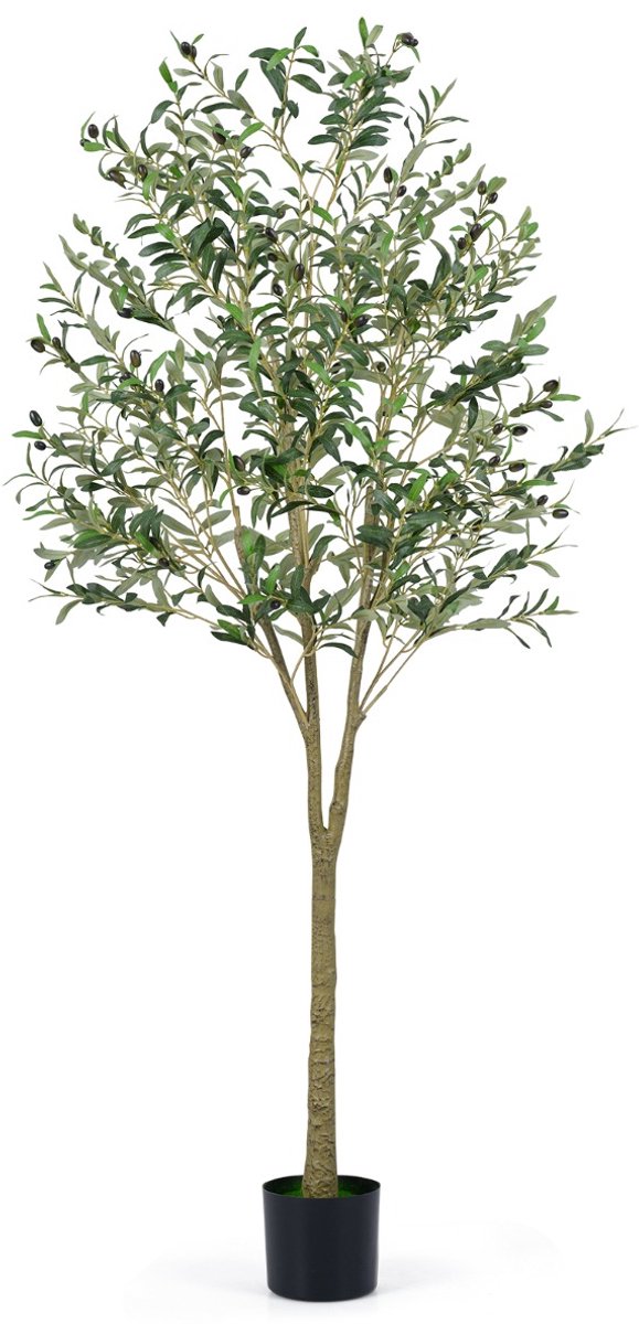 SureDeal® - Kunstplant - Kunstmatige Olijfbomen Hoge - Kunststof Plantenbak Bladeren - Binnen - 17x14,5 cm - Groen