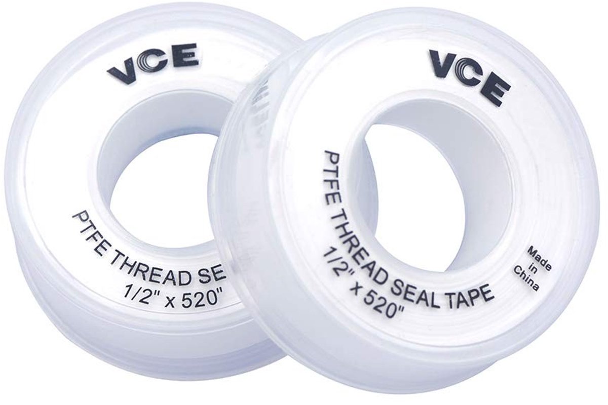 Set van 2 PTFE Dichtingstape - Teflon Draadafdichtingstape, 12 mm x 13 m, Wit voor Waterdicht en Chemisch Bestendig Gebruik