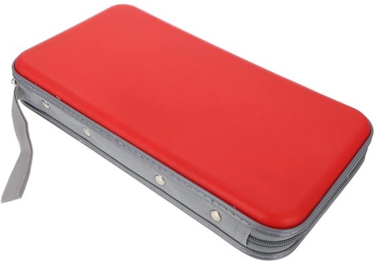 CD Opbergtas - DVD Hoes - Muziek Organiseren - Zachte Binnenvoering - 28x16CM - Rood