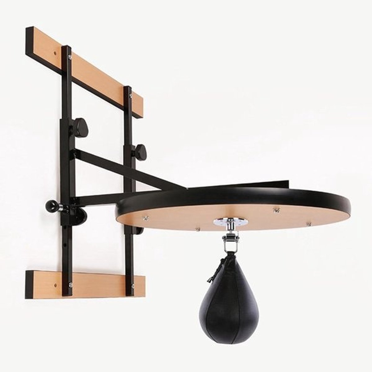 Boksbal Platform - Speedbag Rack - Bokstraining Thuis - 360 Graden Draaibaar - In Hoogte Verstelbaar - Bruin