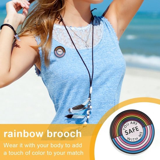 Inspirerende Regenboog Pins voor Homoseksuele Pride met Hart Motief en Citaten — afbeelding 4