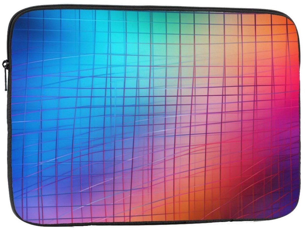 Laptophoes voor 17 inch laptop - Gewatteerd Oxford met Curve kleurenlijn