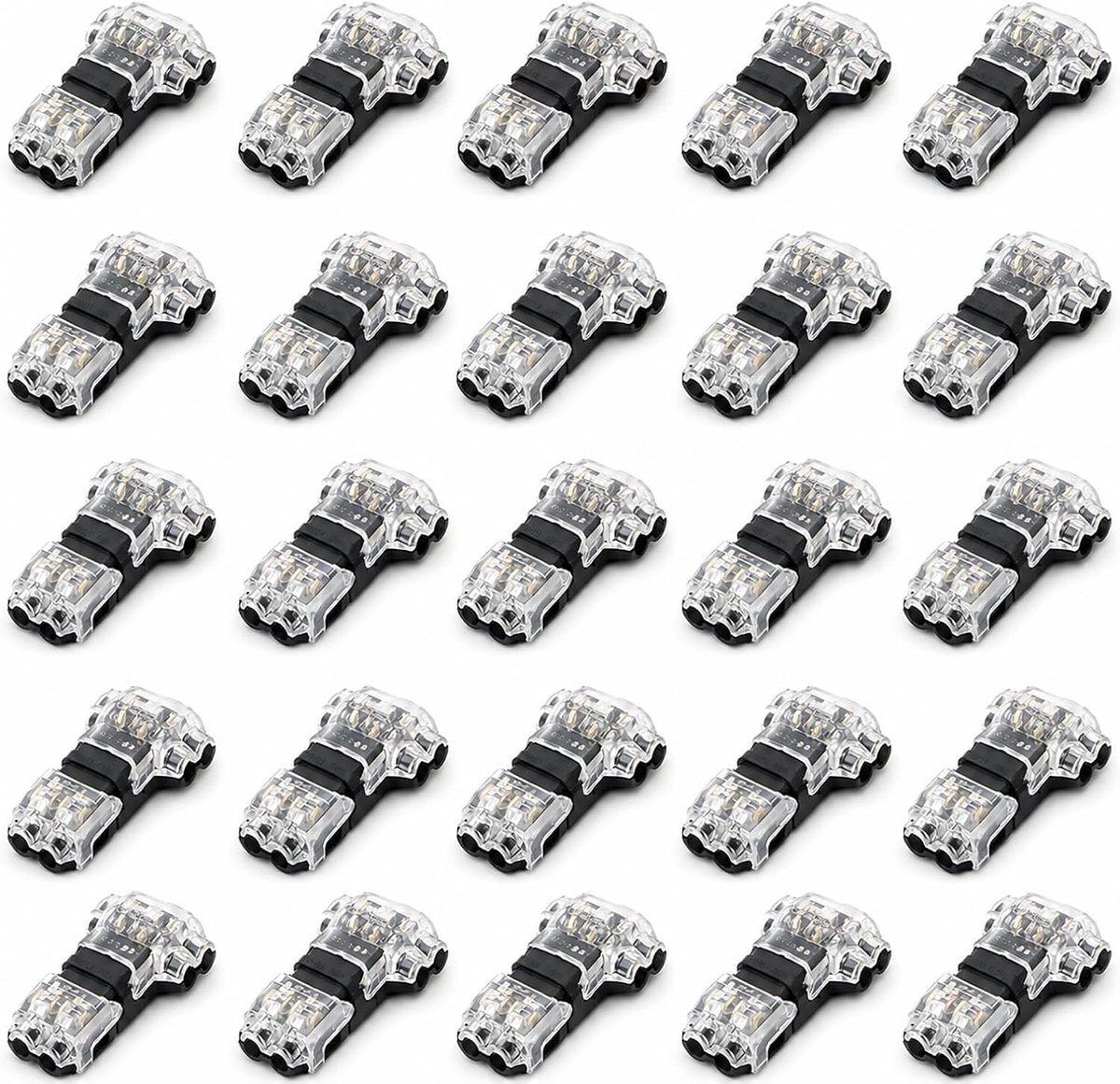 20 Stuks T-Connectoren 2 Polig, T Tap Laag Voltage Aansluitingen voor Cables 18-22 AWG, Ideaal voor Elektrische Verbindingen, Solderen en Strippen Niet Nodig, Geschikt voor Zachte en Harde Draden