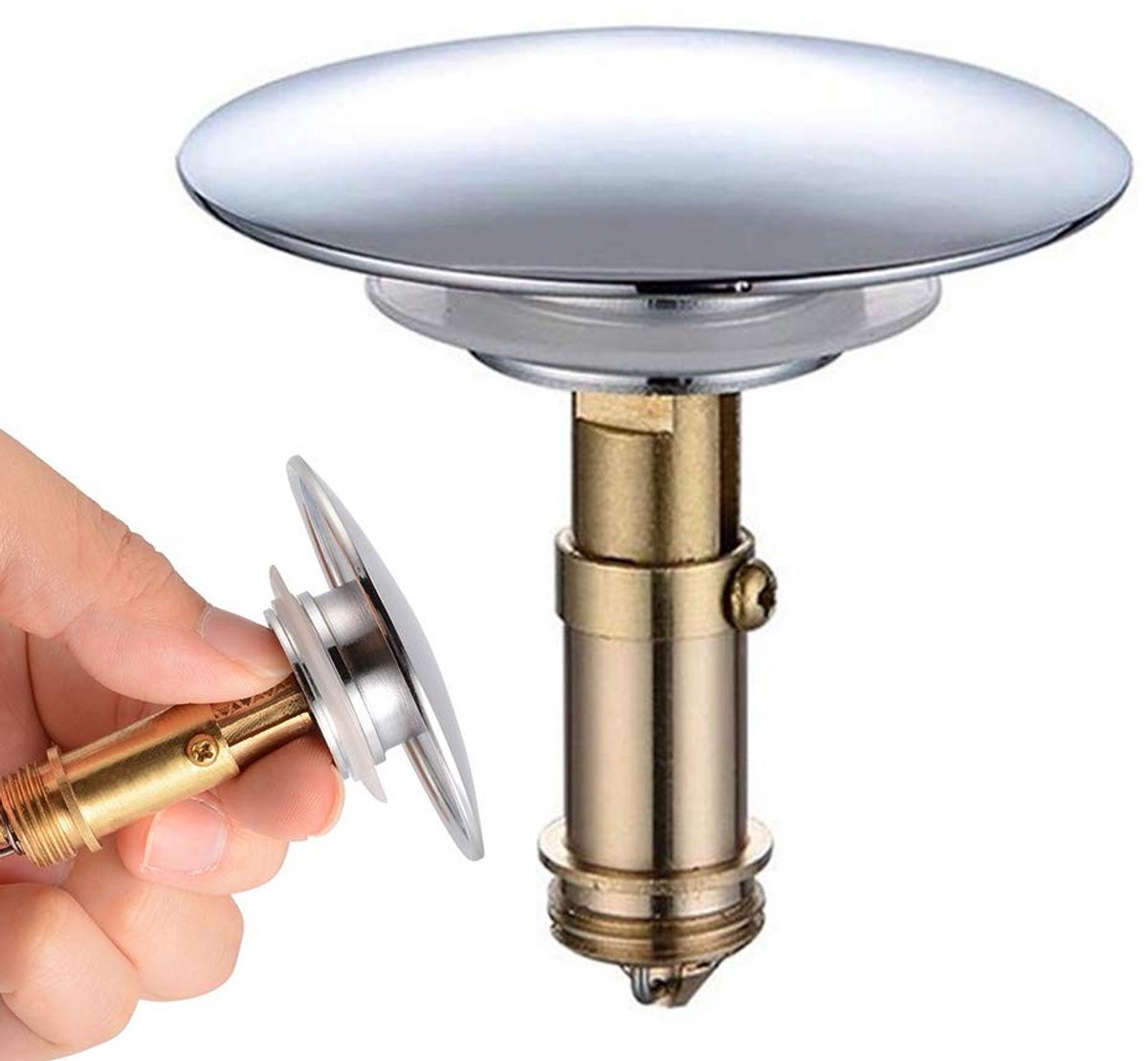 Afvoerset met overloop - Chroom pop-up klep voor afwasmachine - 37mm