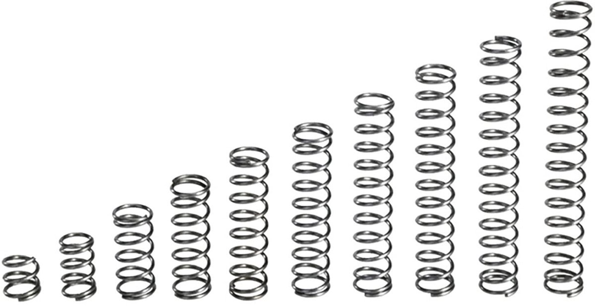 Drukveer van verenstaal - 5 stuks - Draaddiameter 1,5 mm