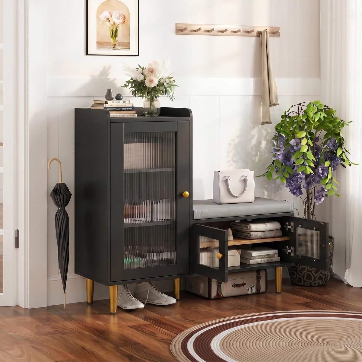 Schoenkast met Bank en Verstelbare Planken - Modern Design