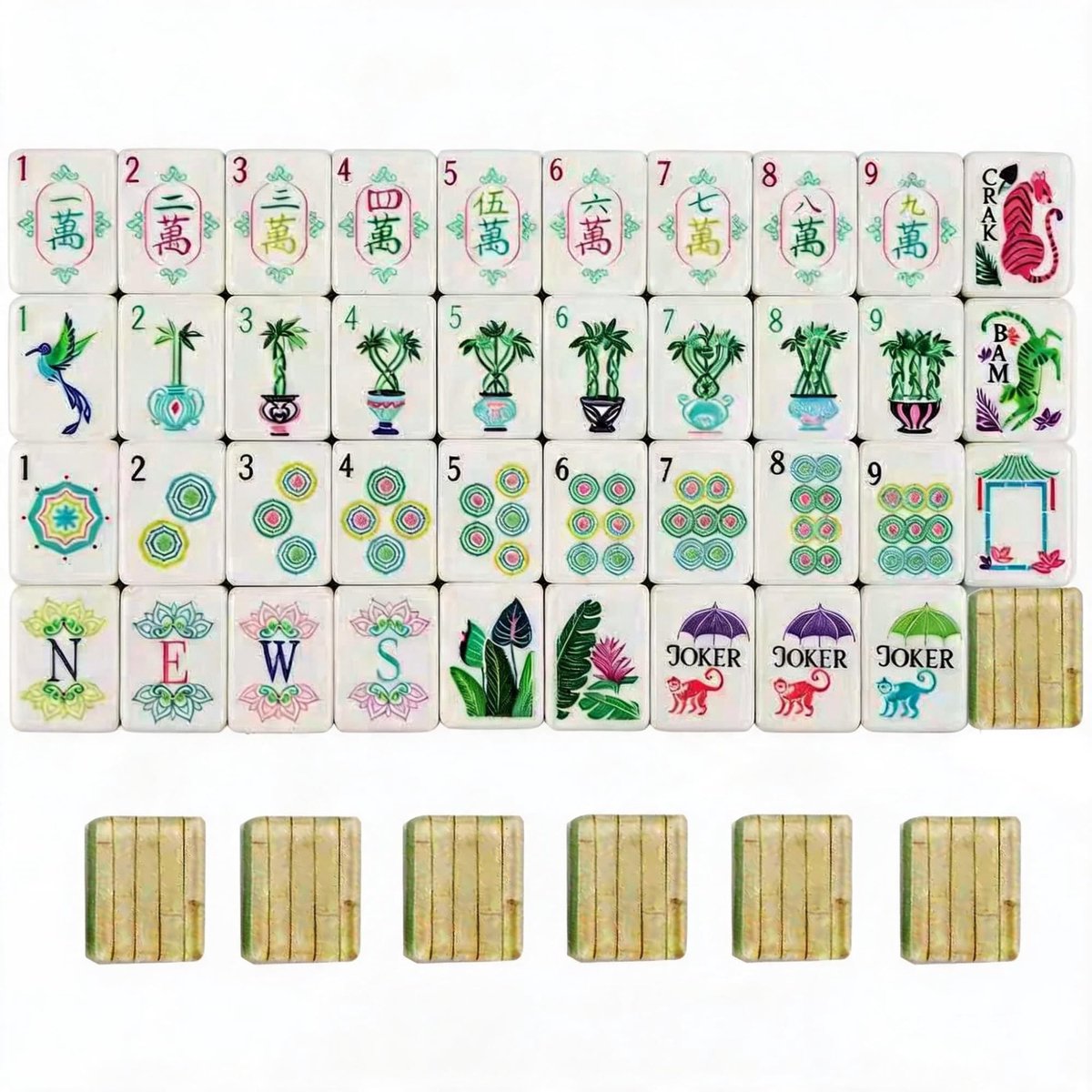 Gegraveerde Amerikaanse Mahjong-tegels Set - 160 Draagbare Acryltegels