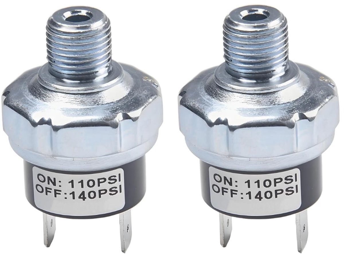 Drukschakelaars voor compressor - Automatische drukregeling, 2 stuks