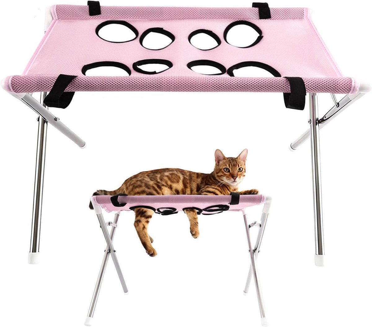 VHV-Trimhangmat honden - Badstandaard - 60*33*40cm-Nagelverzorging - Tot 20 kg - Opvouwbaar - Zacht & Veilig - Hondentrimset - Voor douche en trimmen - Roze