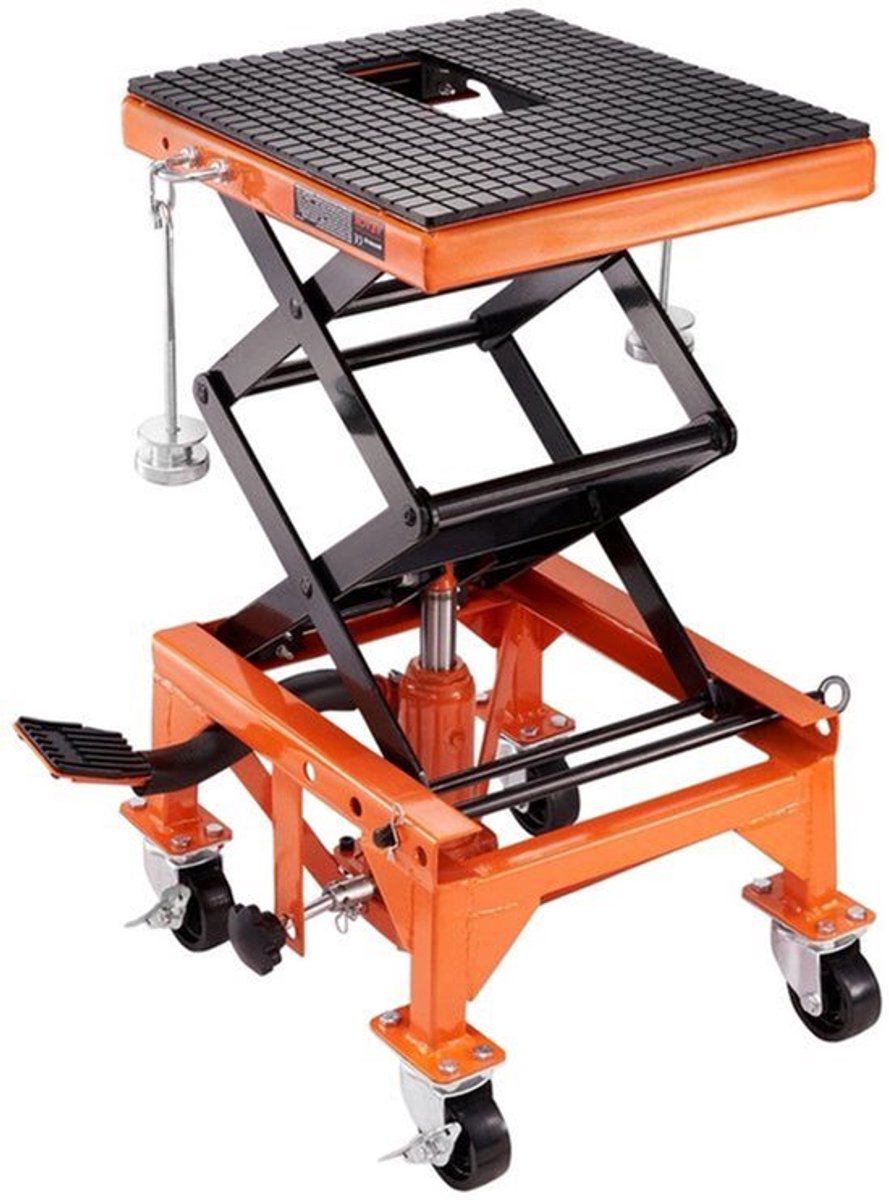 Motorlift - Motorfiets Schaarlift - Motorkrik - Motorheftafel - Krik - Garagekrik - Hydraulische Krik - 350 LBS - met breed platform en veiligheidspin - Elektrische - Verstelbare