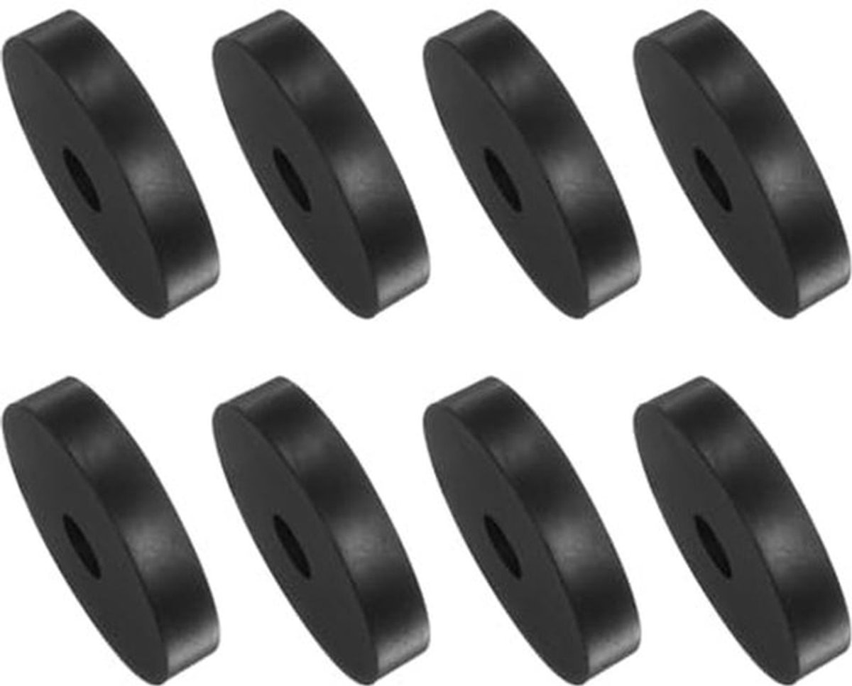 Rubberen afstandhouders, 8 stuks, 10 x 10 x 50 mm, anti-vibratie-isolatiepads, voor thuis, auto's, bootaccessoires, neopreen, zwart
