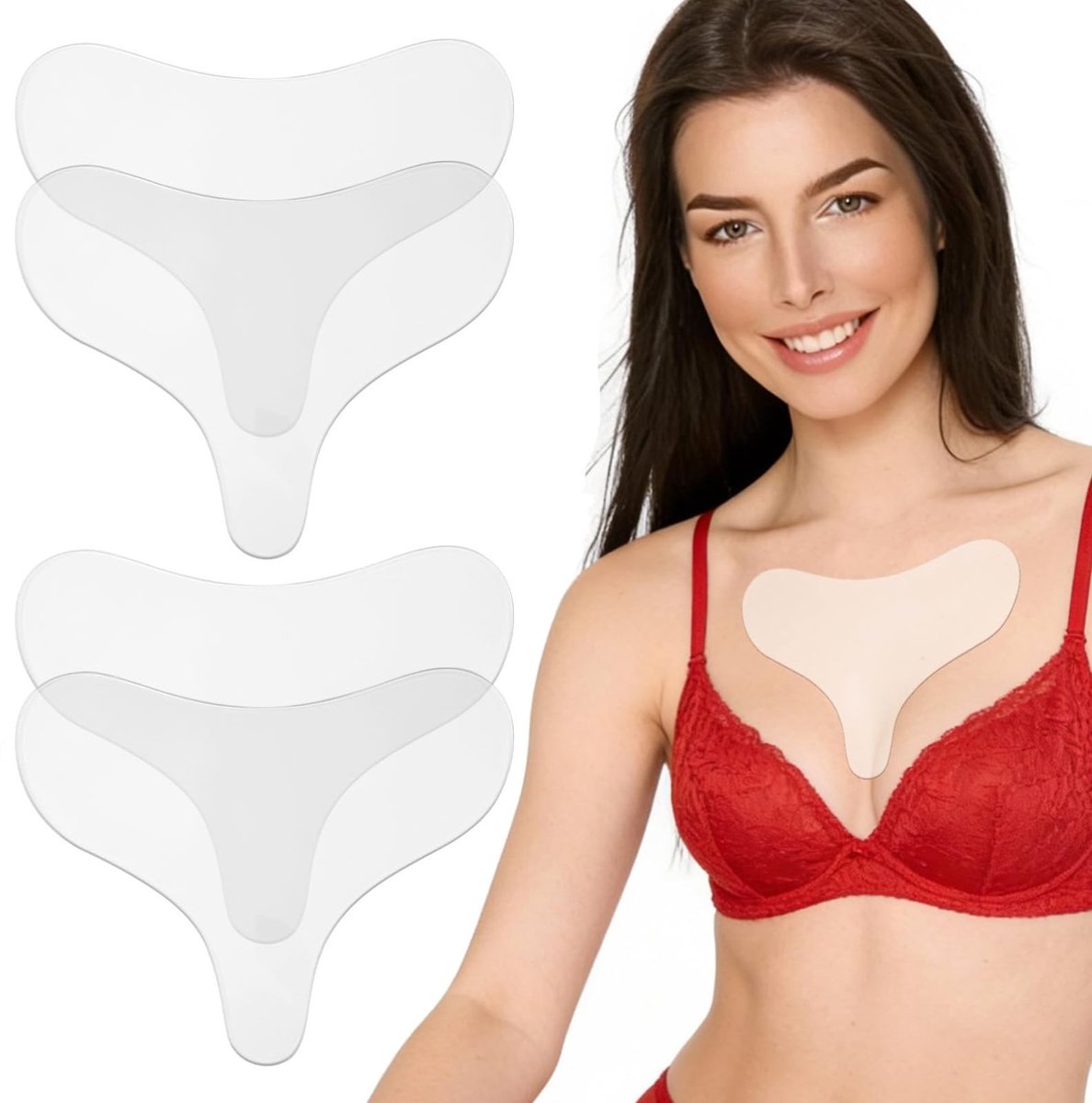 Silicone Anti-Wrinkle Pads voor Borsten - Herbruikbaar en Zacht - 4 Stuks