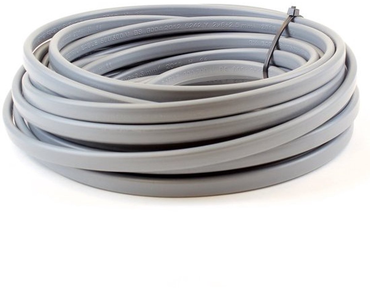 Elektrische kabel - Bedrading - Huishoudelijke installatie - BASEC goedgekeurd - Aangepaste lengtes - Grijs