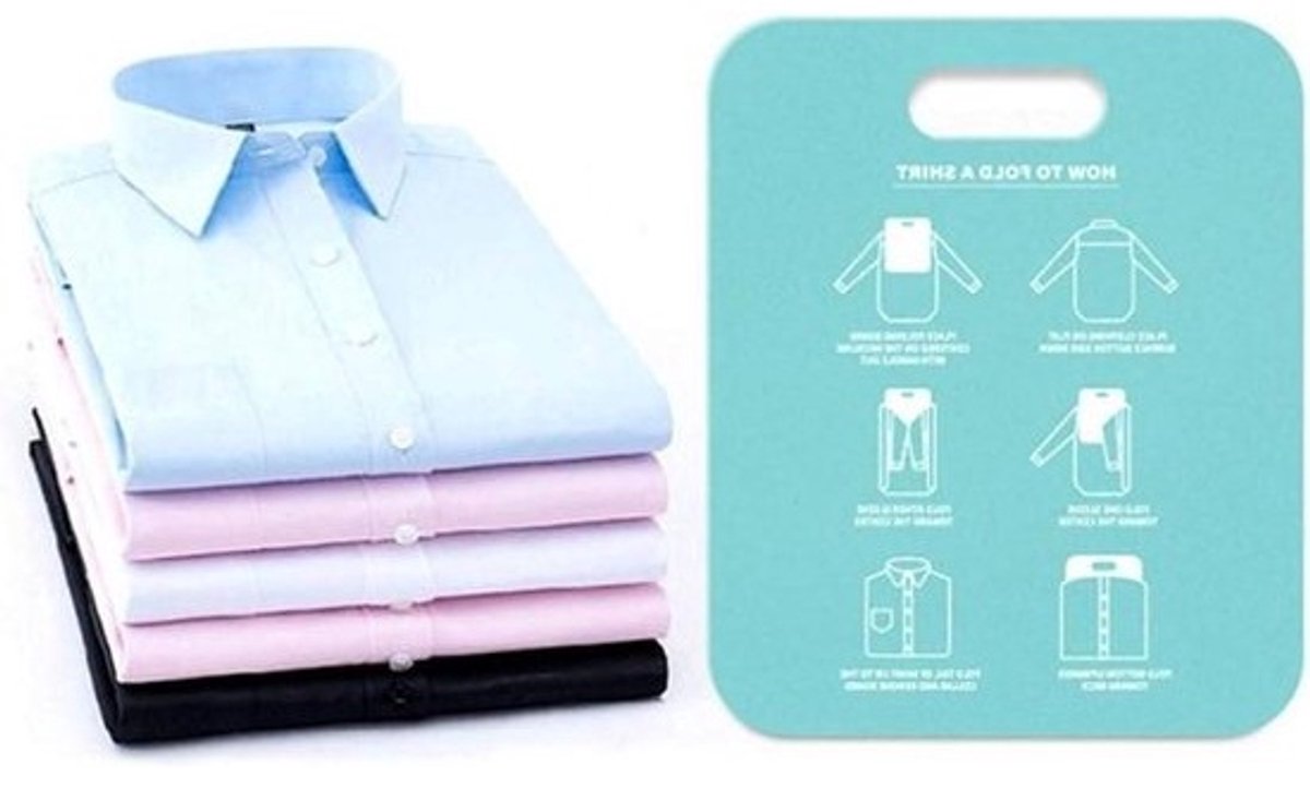 Kleding Vouwbord - Wasmap Organisator - Kleding Snel Vouwen - Afgeronde Hoeken - 30x25 cm - Blauw
