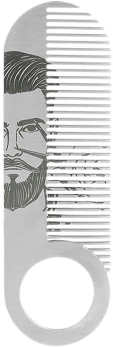 Baard Styling Borstel - Snor Gereedschap - Precisie Vormgeven - Roestvrij Staal - 10.2 cm - Zwart