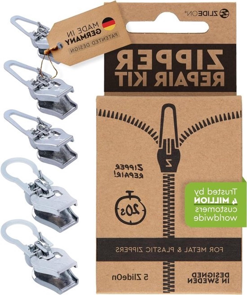 Rits Pull Vervanging - Rits Reparatie - Kleding Repareren - Universele Pasvorm - 5 stuks - Zilver