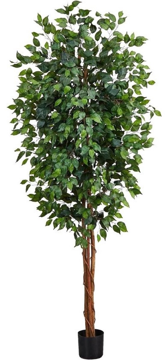 Kunstmatige Ficusboom - Nepboom Plant - Woonkamer Decoratie - Levensechte Bladeren - 213 cm Hoog - Groen