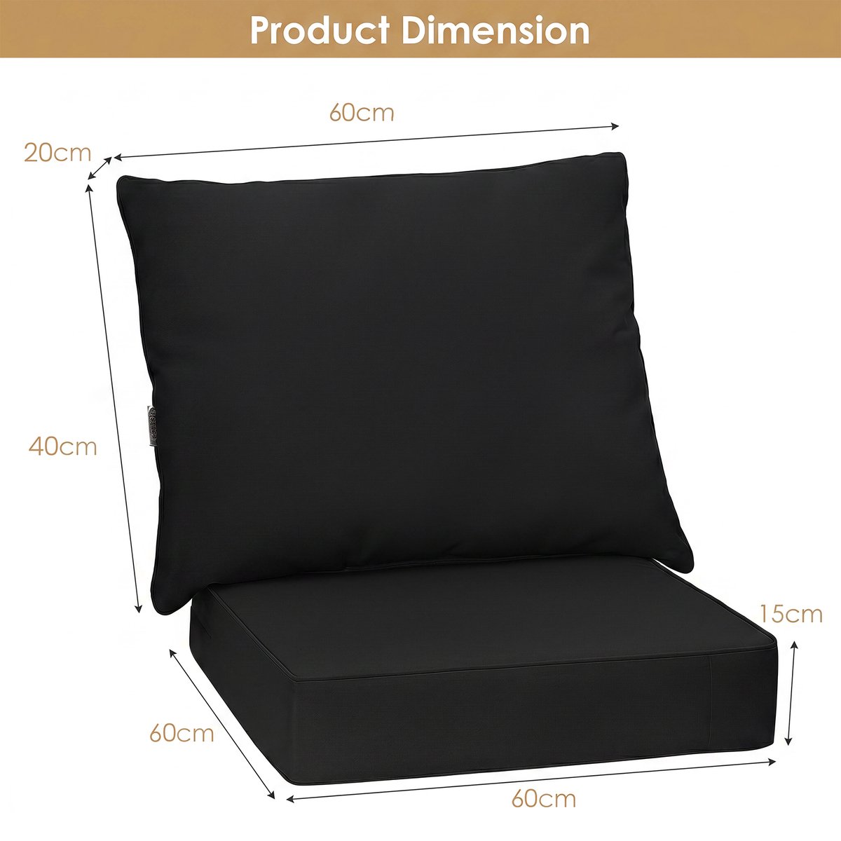 SureDeal® - Fauteuil - Kussens - Tuinmeubelen Zitkussen - Rugleuning Kussens - Tuinstoelen - Donkerbruin