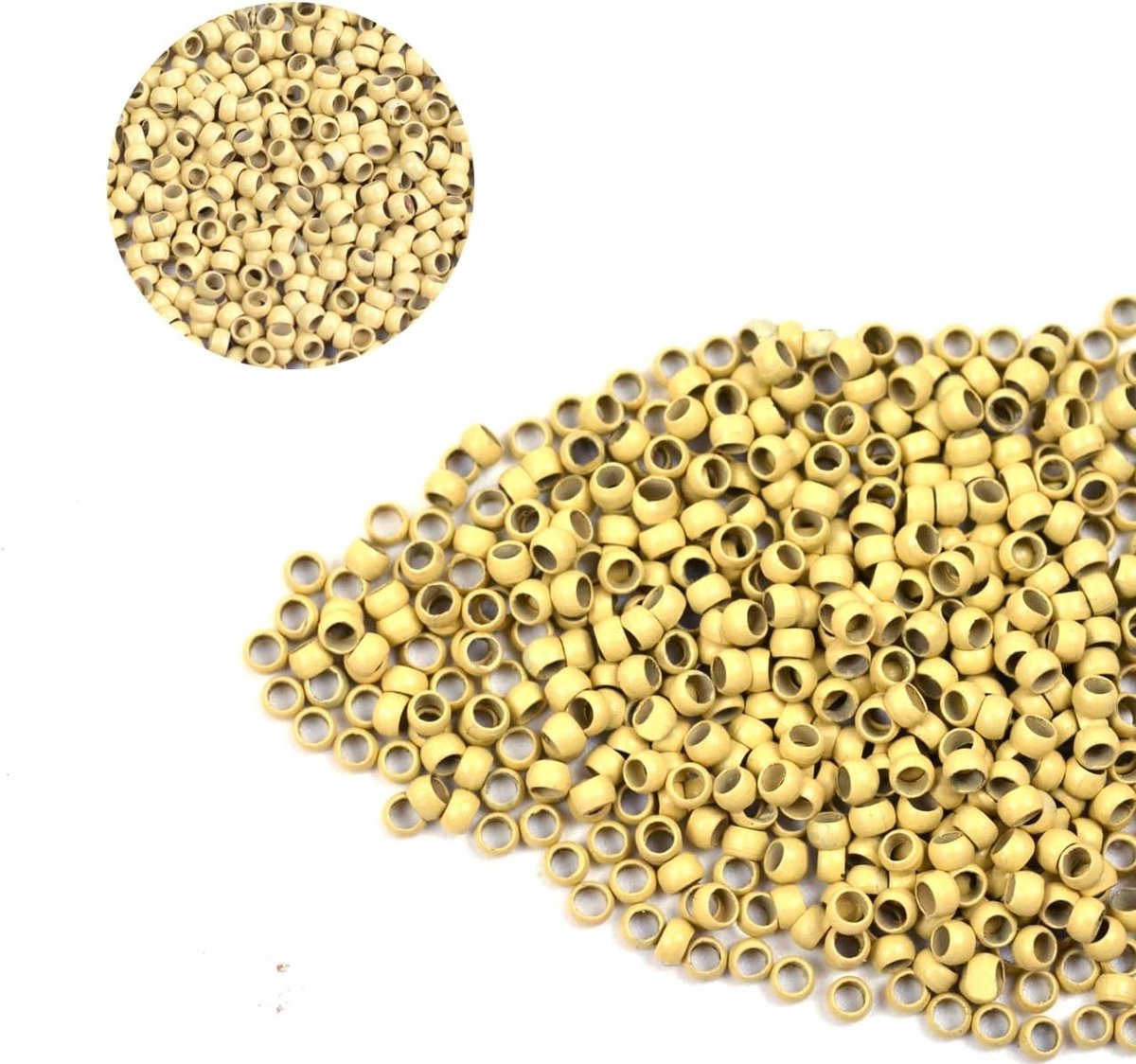 500 Stuks 2.5 mm Micro Connector Ringen voor Haarextensions - Koper Nano Set voor Blonden Haar