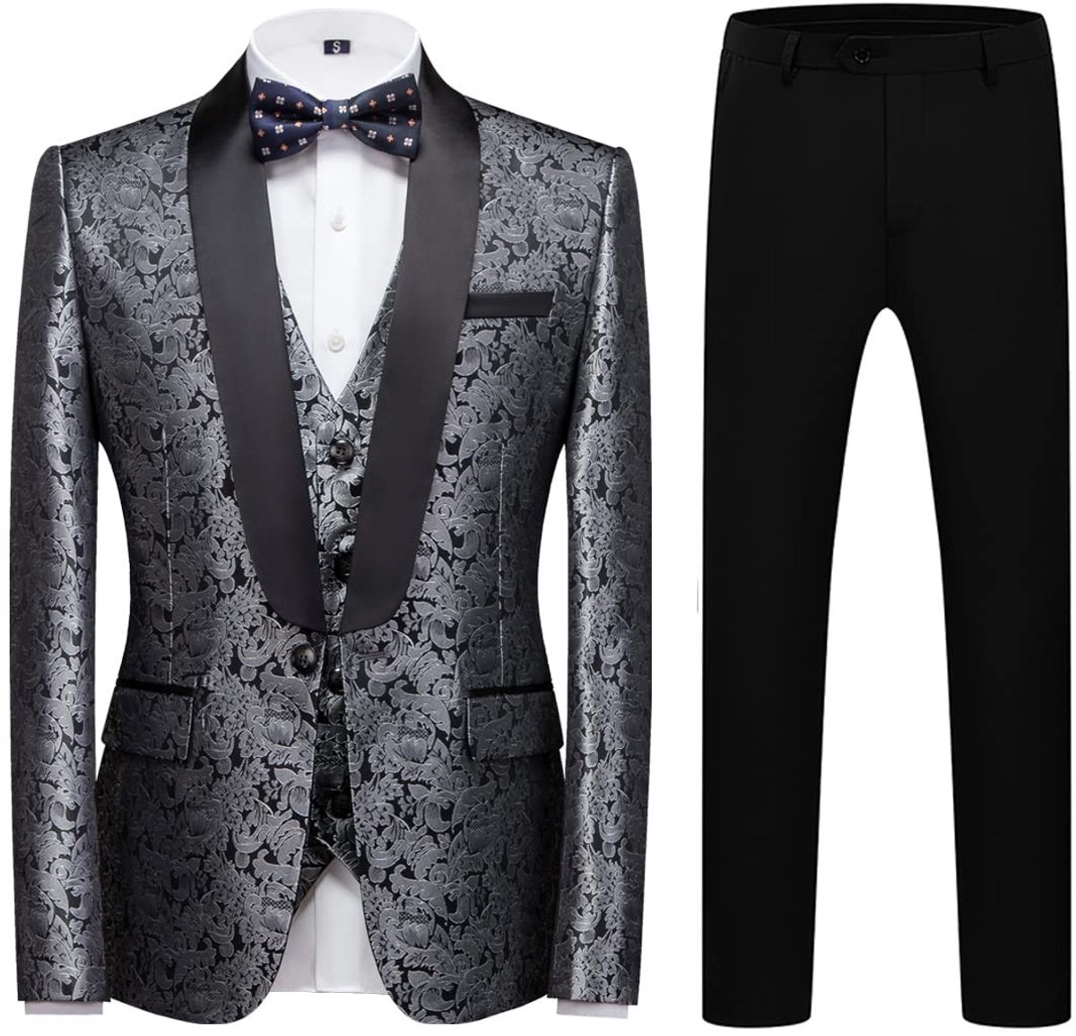 Heren Tuxedo Set - Slim Fit - Zilver