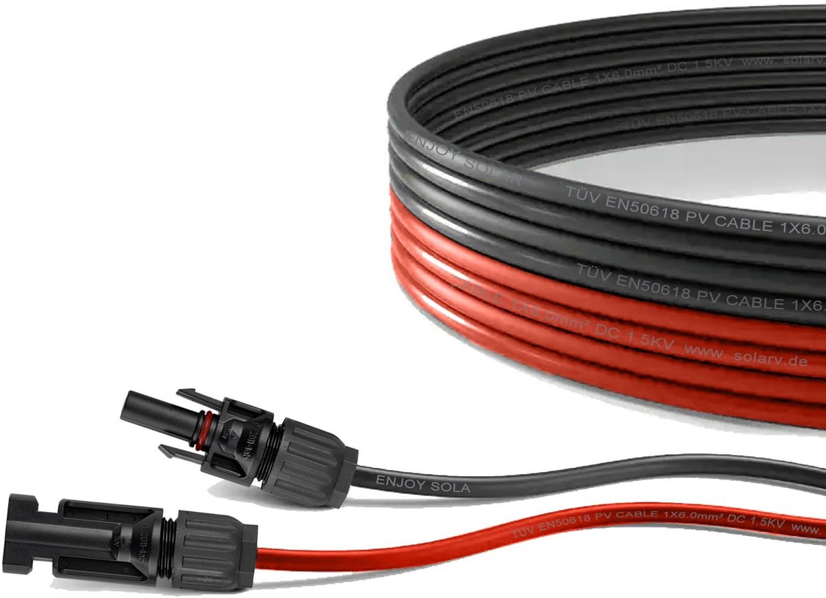 Professionele Aansluitsnoer 6 mm² - Zonnepaneel naar Laadcontroller - 5 m