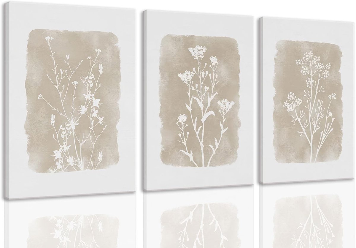 Botanische Wanddecoratie - Set van 3 - 12 x 16 inch