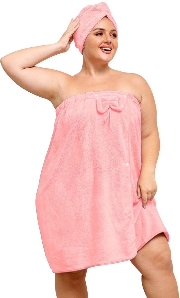 Badjas voor Vrouwen - Verstelbaar en Comfortabel - Roze XL/XXL