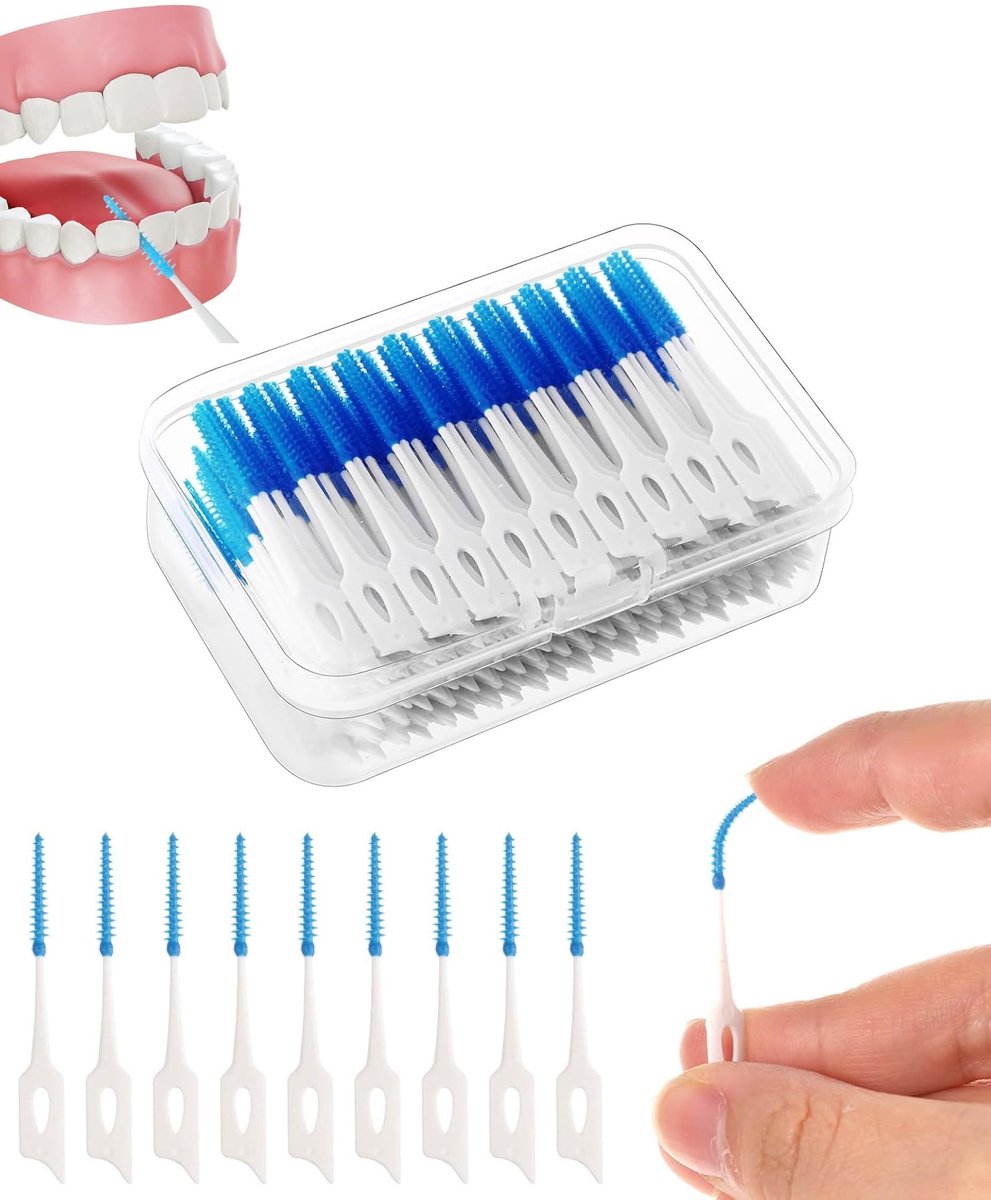 Interdentalborsten 100 stuks - Blauw