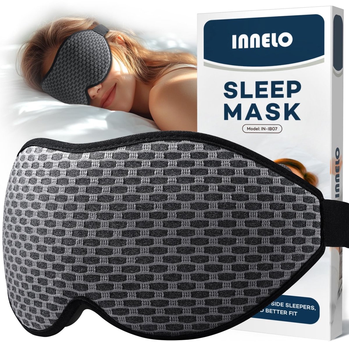 3D Slaapmasker - Voor Zijslapers