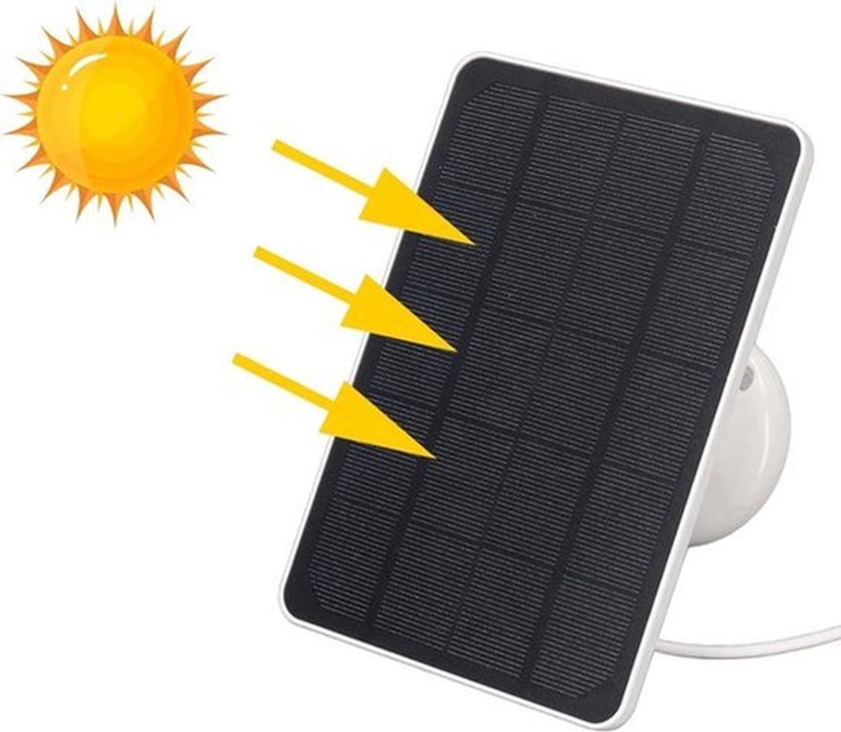 10W Zonnepaneel voor Beveiligingscamera - Waterdichte Zonnelader met Verstelbare Montage (Wit)
