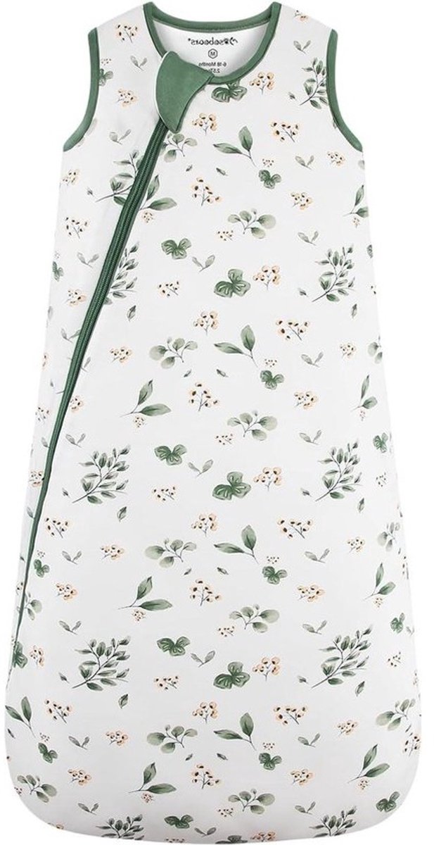 Babyslaapzak Bamboe - Trappelzak Baby - Warm Houden Baby - 2.5 TOG Mouwloos - 6-18 maanden - Plantenprint