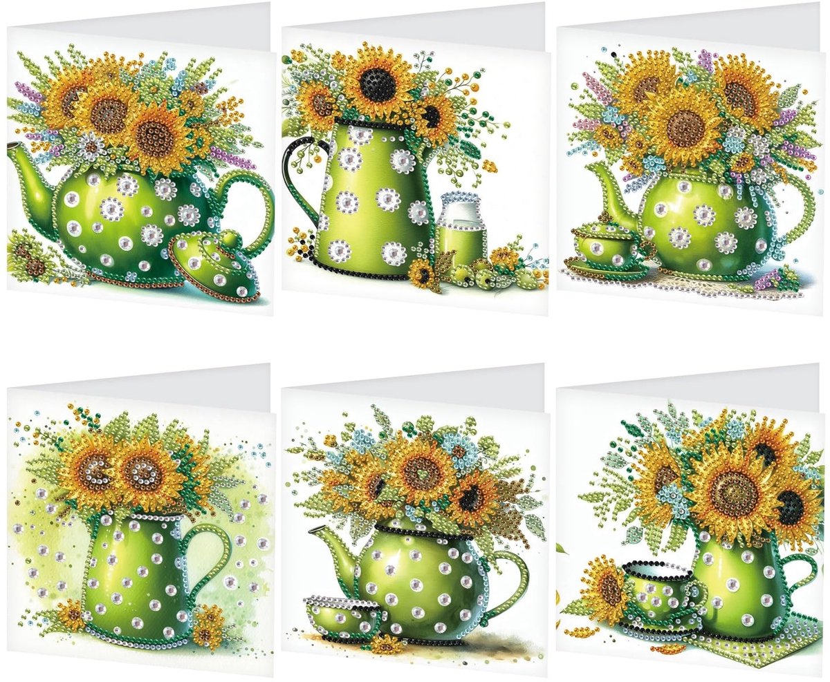 Diamond Painting Wenskaarten - Set van 6 Stuks