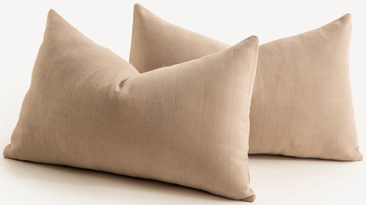 Set van 2 Kussenhoezen - Chenille - 30x50cm - Khaki