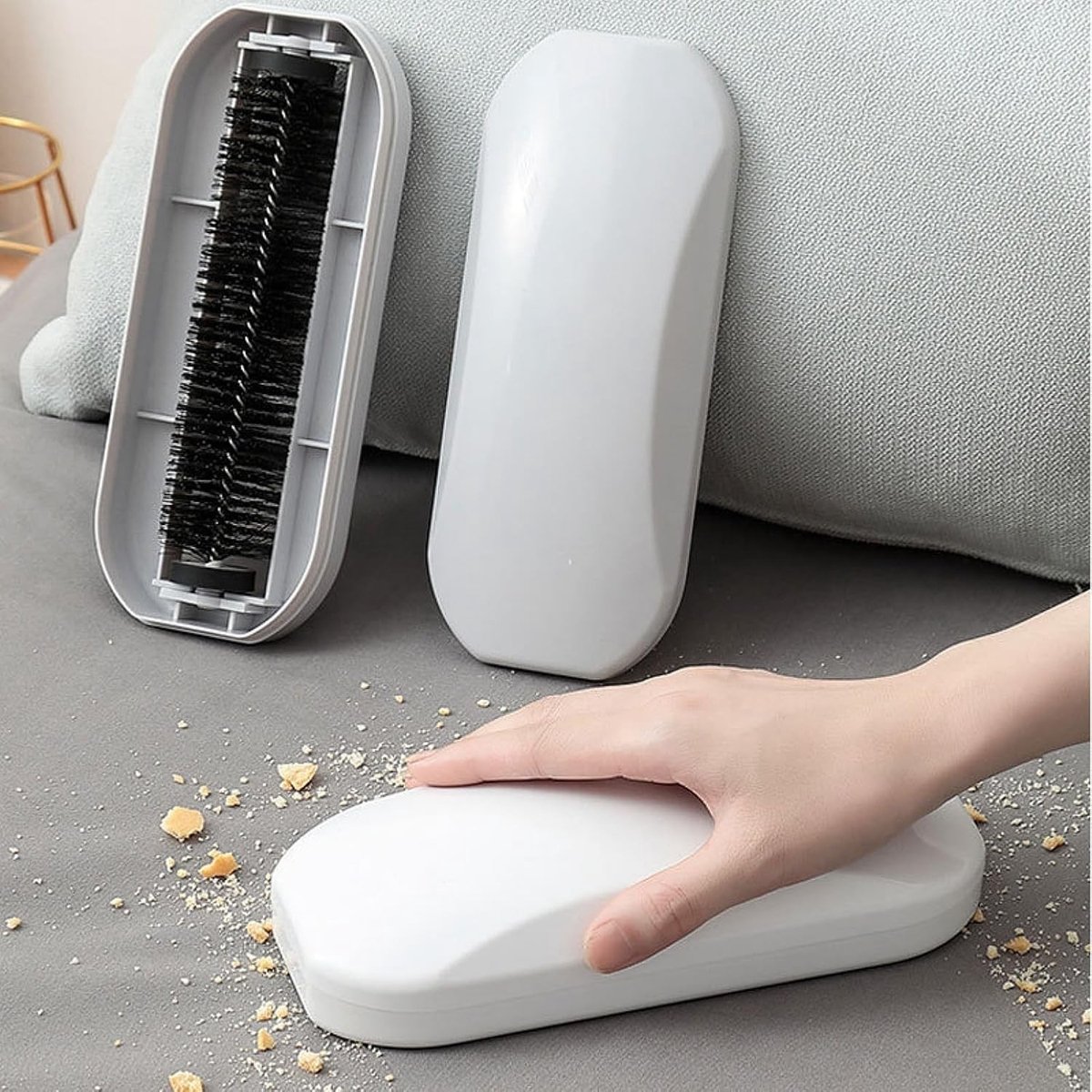 Herbruikbare Handheld Kruimelveger, Zachte Borstel voor Meubels, Tafelkleed en Kleding, Ideaal voor Huis en Auto
