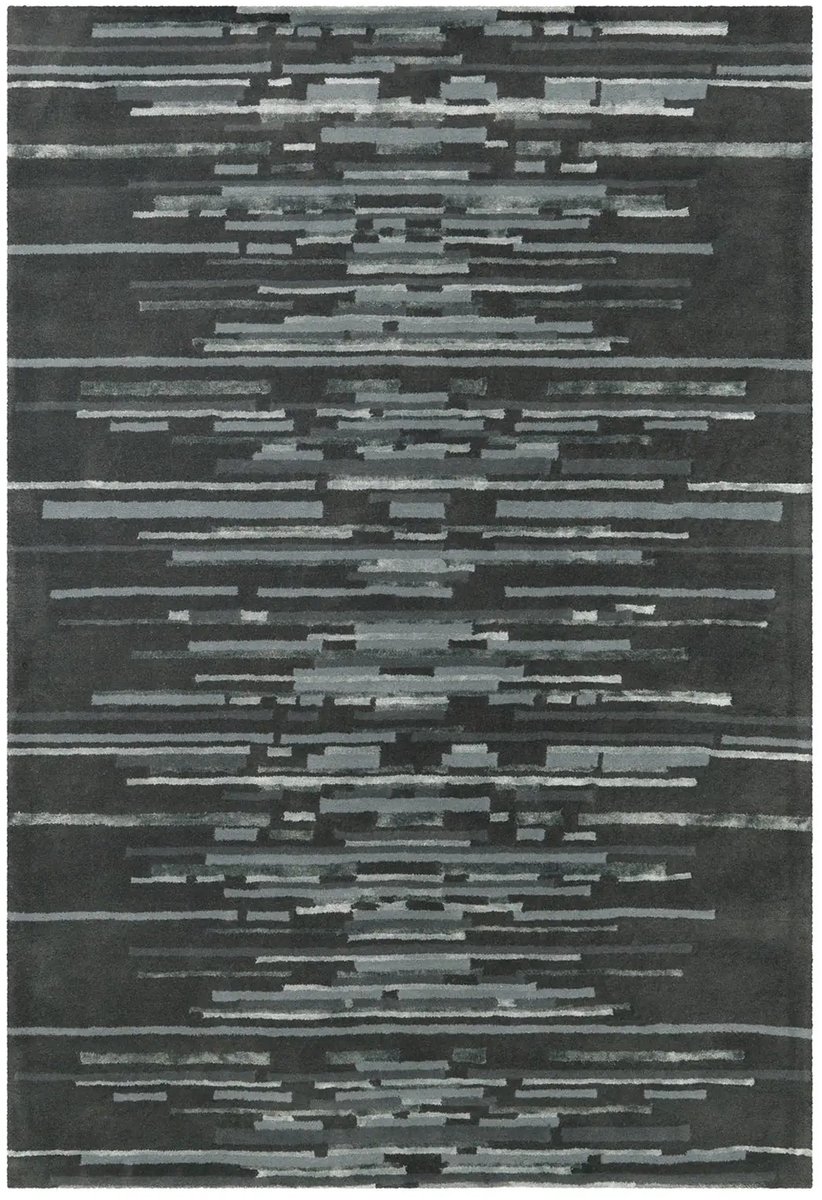 Dutch XXL Wollen Vloerkleed | Tapijt | Satin | Lijnen | Antraciet | 170x240 cm