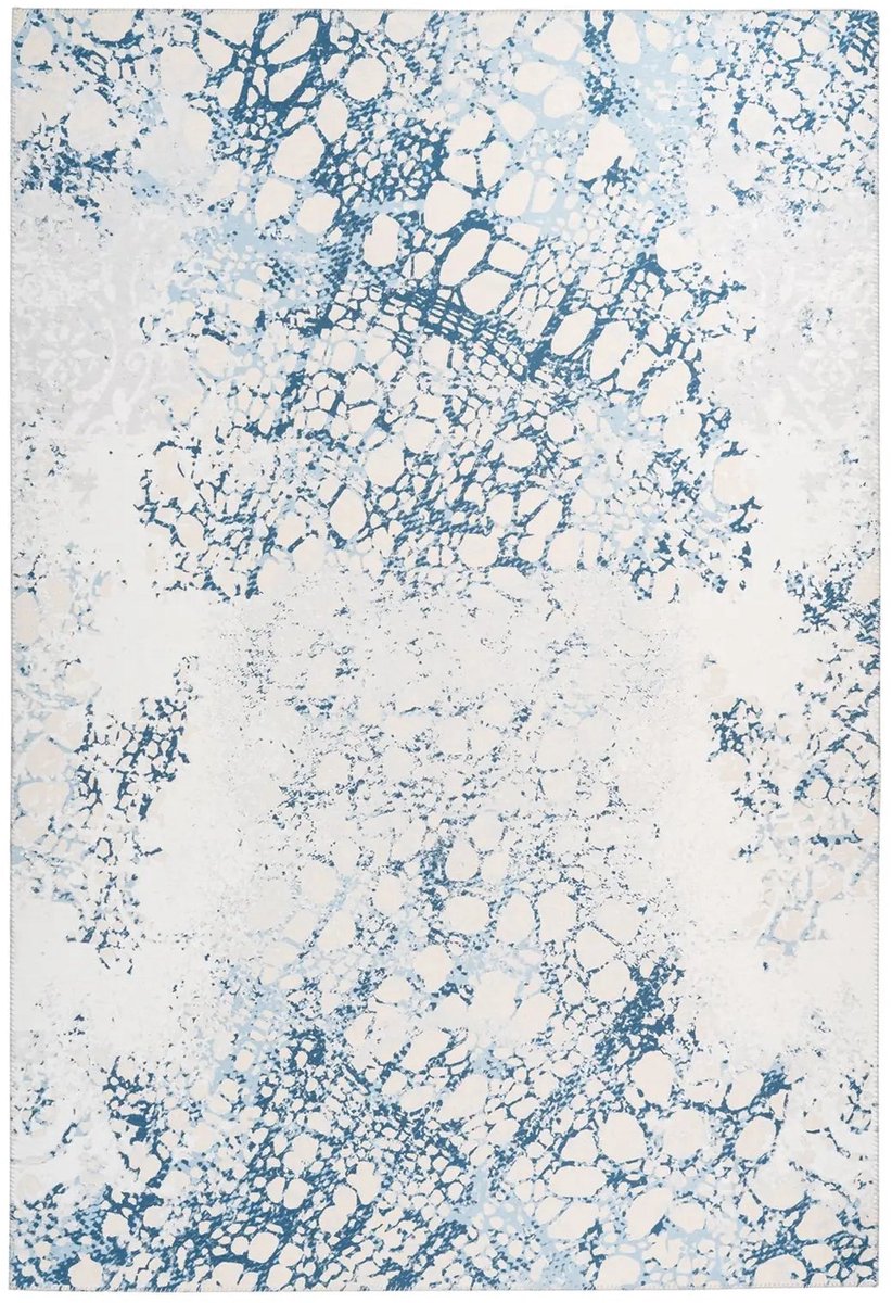 Dutch XXL Laagpolig Vloerkleed | Tapijt | Galaxy | Abstract | Crème/Blauw | 80x150 cm Crème / Blauw