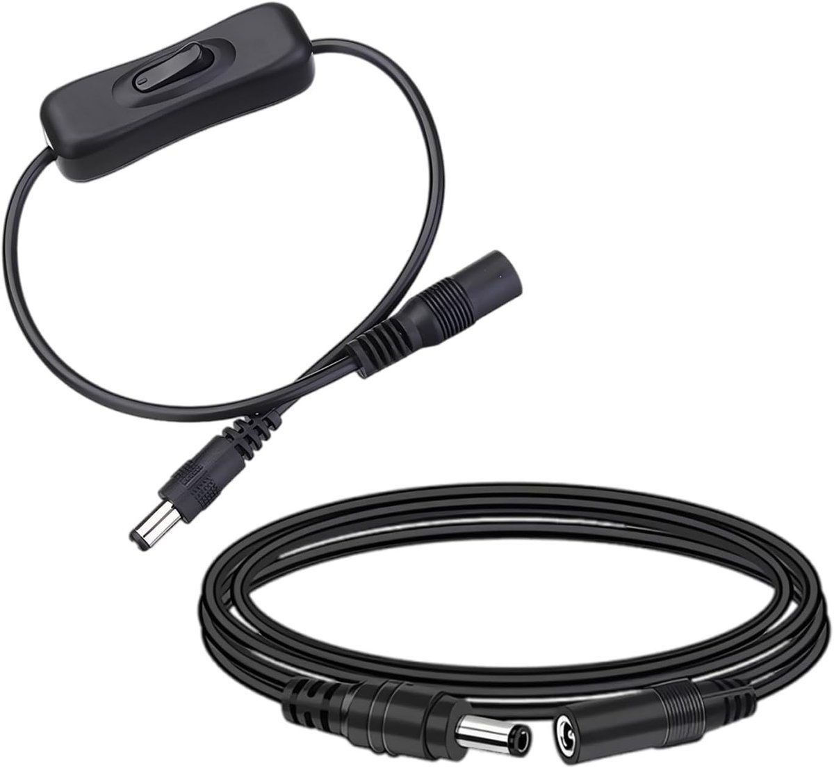 DC Verlengkabel met Schakelaar 1m voor LED Strips, CCTV Camera's en Routers - 12V/24V Plug & Play Accessoire